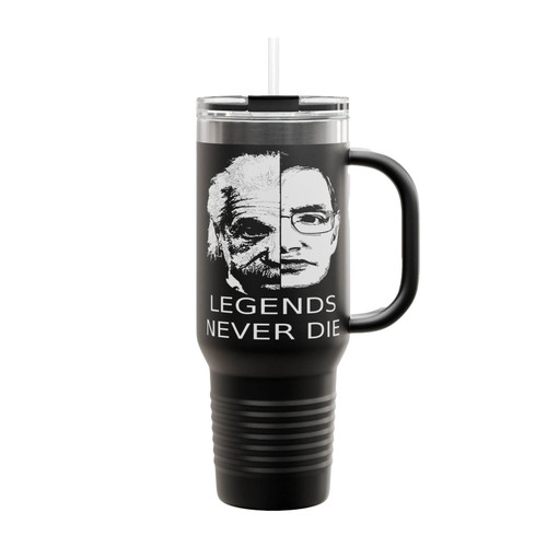 Albert Einstein Stephen Hawking Legends Never Die Insulated Travel Mug