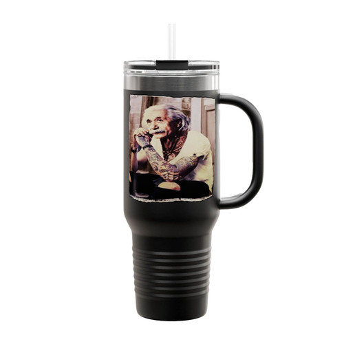 Albert Einstein Tattoo Insulated Travel Mug