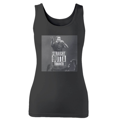 High quality print of this slim fit drake straight outta toronto women tank top will turn heads. And bystanders won't be disappointed - the racerback cut looks good one any woman's shoulders.