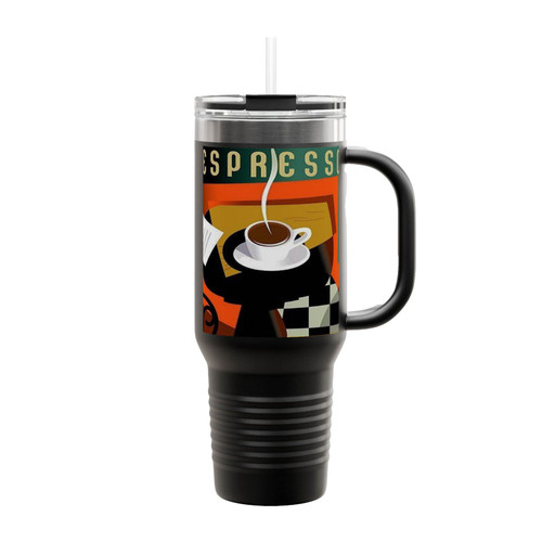 Art Deco Coffee Insulated Travel Mug