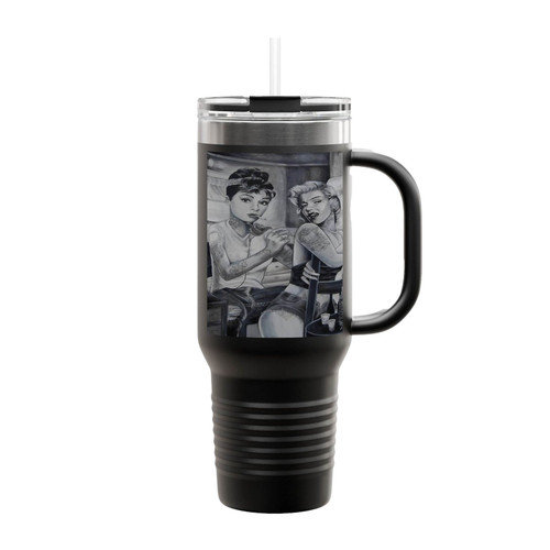 Audrey Hepburn Marilyn Monroe Tattoo Insulated Travel Mug