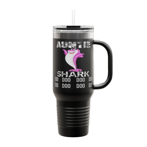 Auntie Shark Doo Doo Doo Insulated Travel Mug