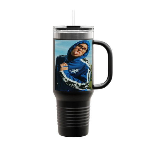 Bad Bunny With Blue Jacket Insulated Travel Mug