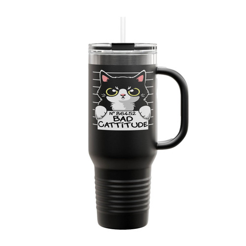 Bad Cattitude Insulated Travel Mug