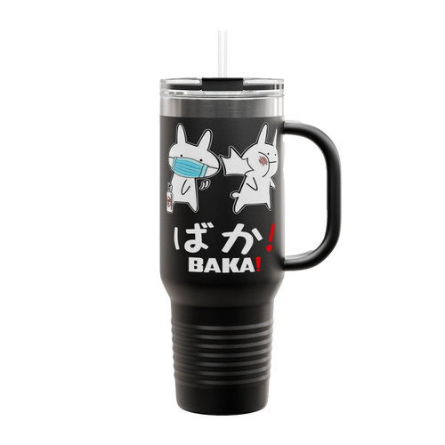 Baka Social Distancing Funny Bunnies Rabbits Insulated Travel Mug