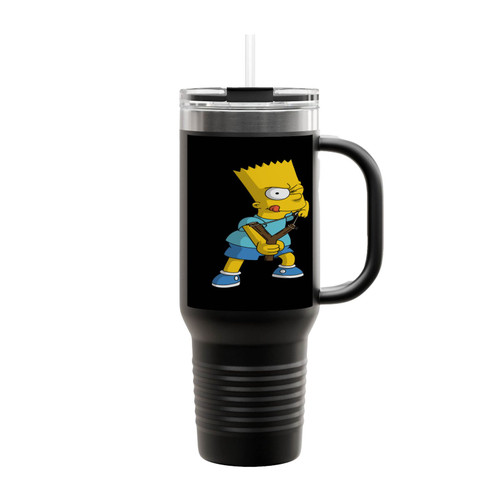 Bart Simpson Playing Transparent Insulated Travel Mug