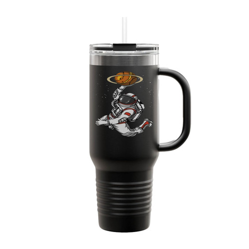 Basketball Astronaut Space Planet Insulated Travel Mug
