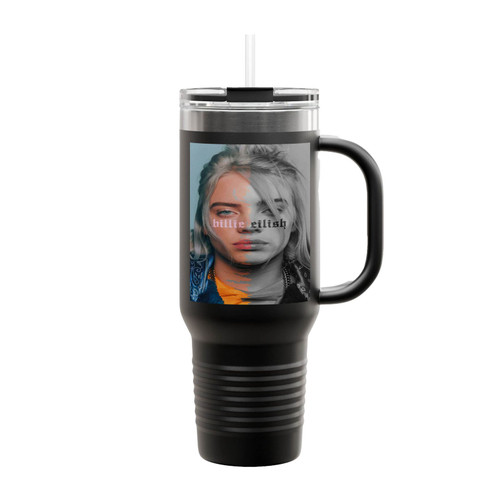 Billie Eilish Face Art Insulated Travel Mug