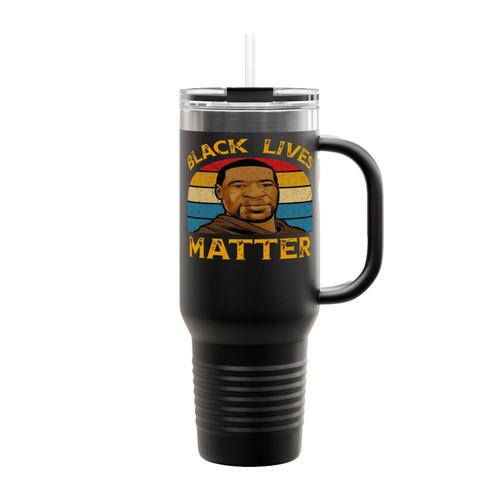 Black Lives Matter Art Retro Insulated Travel Mug