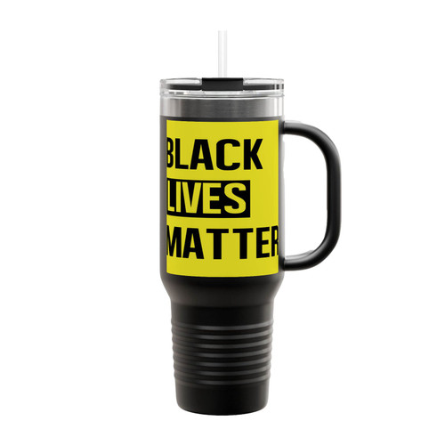 Black Lives Matter Black Yellow Insulated Travel Mug
