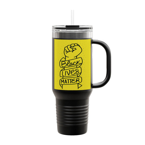 Black Lives Matter Yellow Insulated Travel Mug
