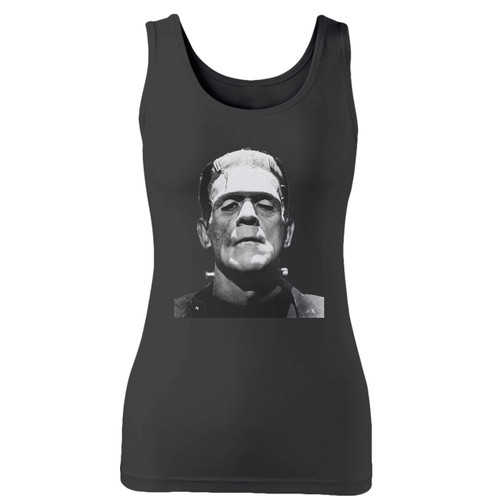 High quality print of this slim fit frankenstein women tank top will turn heads. And bystanders won't be disappointed - the racerback cut looks good one any woman's shoulders.
