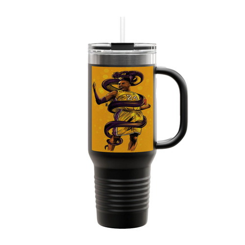 Black Mamba Kobe Illustration Insulated Travel Mug
