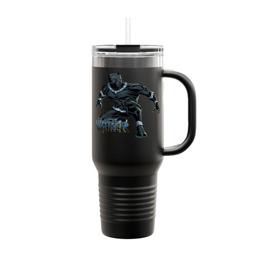 Black Panther T Challa Marvel Super Hero Insulated Travel Mug
