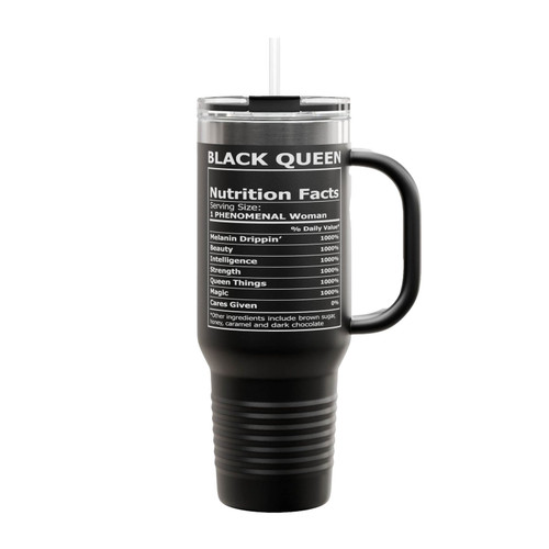 Black Queen Nutrition Facts Insulated Travel Mug