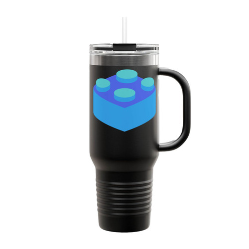 Blue Block Insulated Travel Mug
