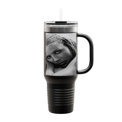 Bo Derek Black White Art Insulated Travel Mug
