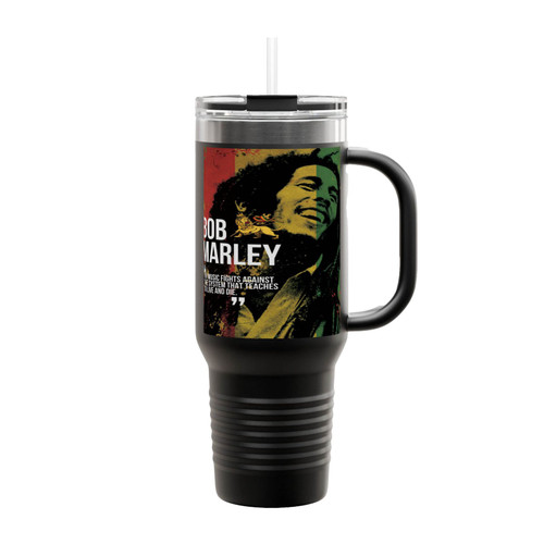 Bob Marley My Music Fight Insulated Travel Mug