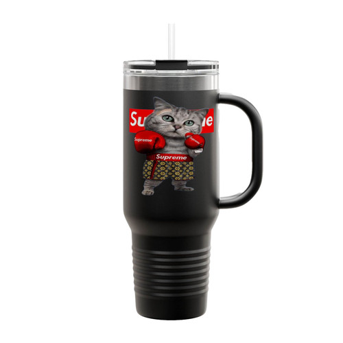 Boxing Cat Insulated Travel Mug