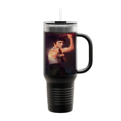 Bruce Lee Art Insulated Travel Mug