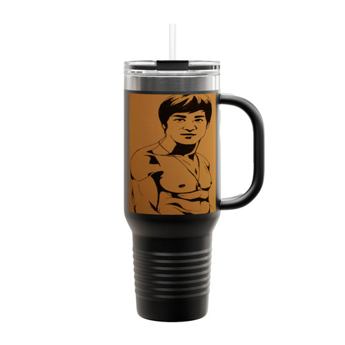 Bruce Lee Illustration Insulated Travel Mug