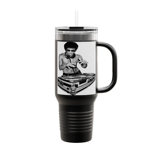 Bruce Lee Is My Dj Insulated Travel Mug