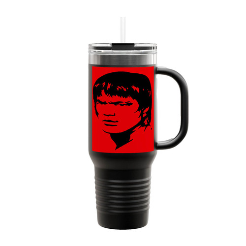 Bruce Lee Red Insulated Travel Mug