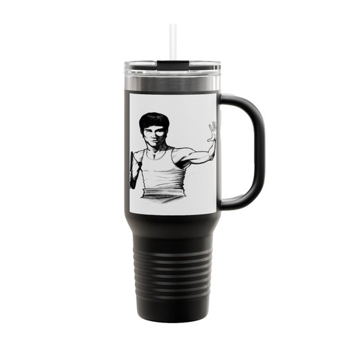 Bruce Lee Sketch 2 Insulated Travel Mug