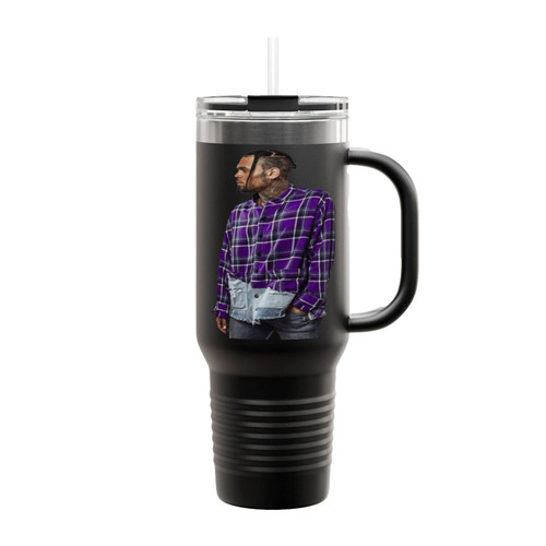 Chris Brown Hand Pocket Insulated Travel Mug