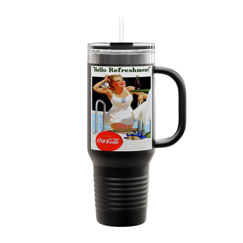 Coca Cola Vintage Pool Girl Insulated Travel Mug