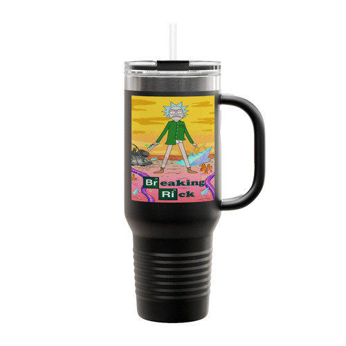 Comic Rick Breaking Rick Parody Insulated Travel Mug