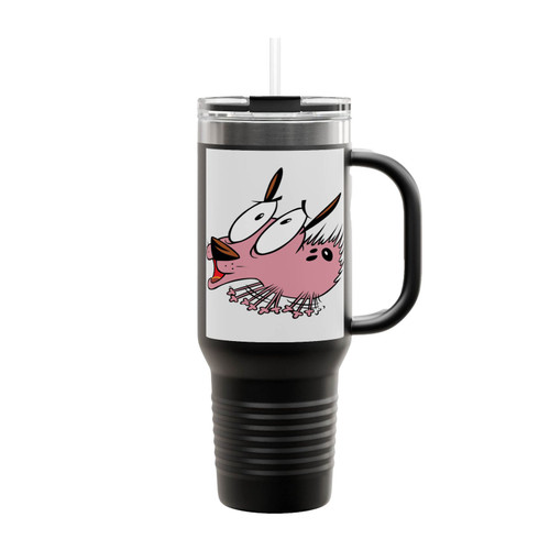 Courage The Cowardly Dog Cartoon Character Insulated Travel Mug