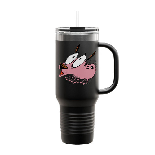 Courage The Cowardly Dog Getting Scared Insulated Travel Mug