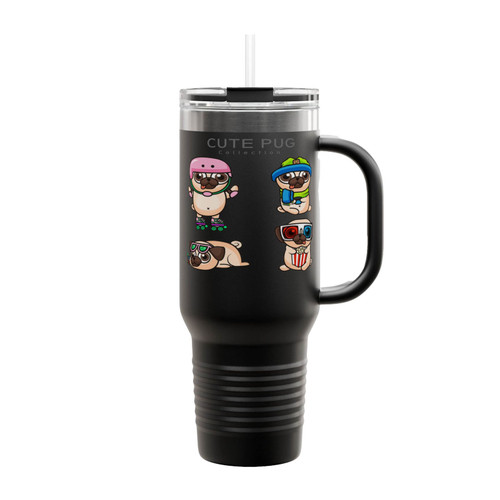 Cute Pug Insulated Travel Mug