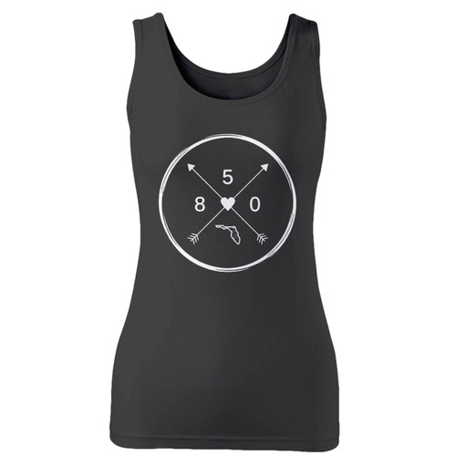 High quality print of this slim fit heather deep teal or heather black women tank top will turn heads. And bystanders won't be disappointed - the racerback cut looks good one any woman's shoulders.