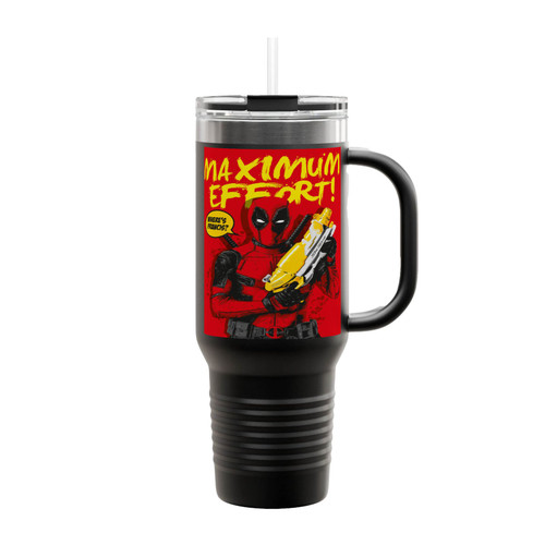Deadpool Maximum Effort Super Shotter Insulated Travel Mug
