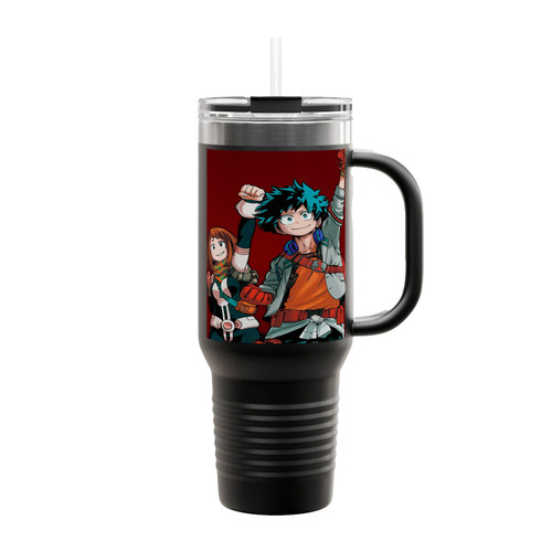 Deku And Uraraka My Hero Academia Insulated Travel Mug
