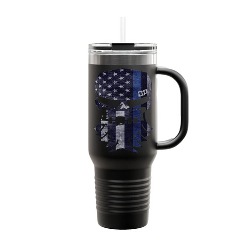 Diesel Power Skull Flag Decal Insulated Travel Mug