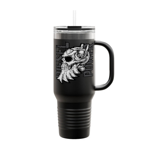 Diesel Power Stacked Skull Insulated Travel Mug