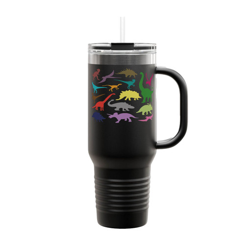 Dinosaur Silhouette Colour Insulated Travel Mug