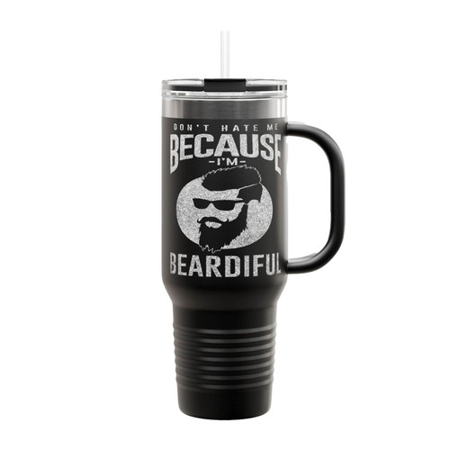 Do Not Hate Me Because Im Beardiful Insulated Travel Mug