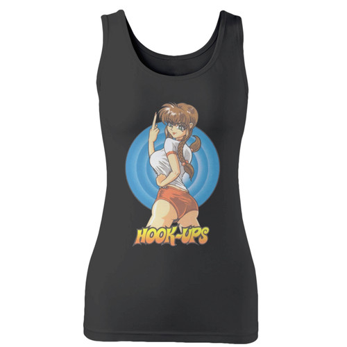 High quality print of this slim fit hook ups women tank top will turn heads. And bystanders won't be disappointed - the racerback cut looks good one any woman's shoulders.