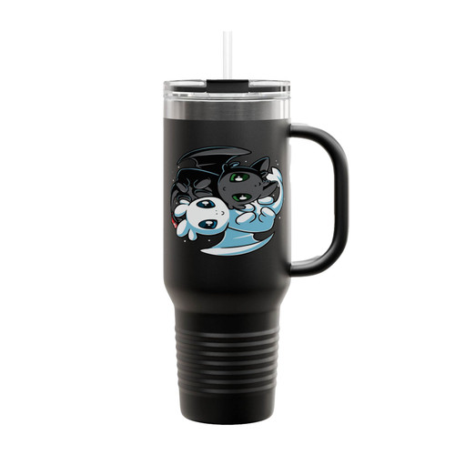 Dragon Toothless Yin Yang Logo Insulated Travel Mug