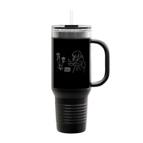 Drawings Cartoon Black Insulated Travel Mug