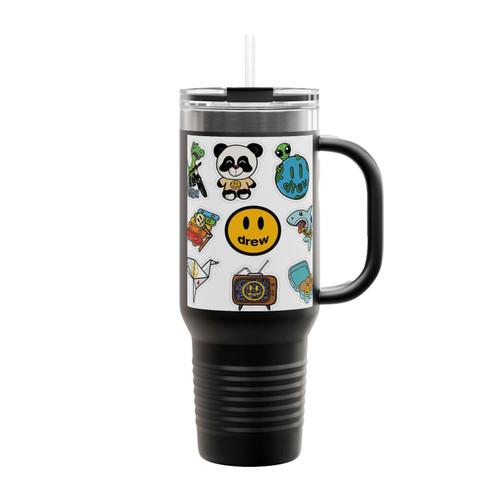 Drew House Stickers Panda Insulated Travel Mug
