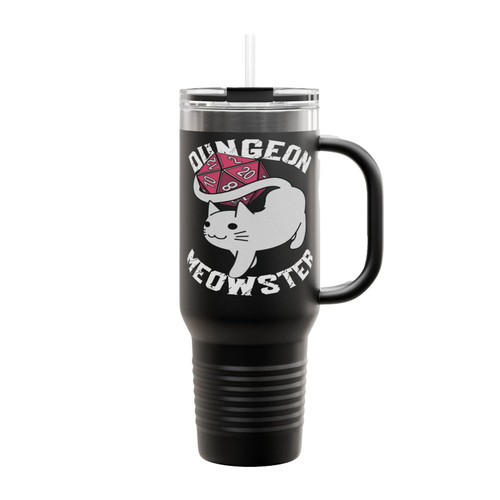 Dungeon Meowster Nerdy Funny D&D Gamer Insulated Travel Mug