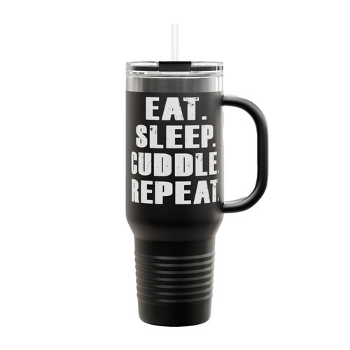 Eat Sleep Cuddle Repeat Insulated Travel Mug
