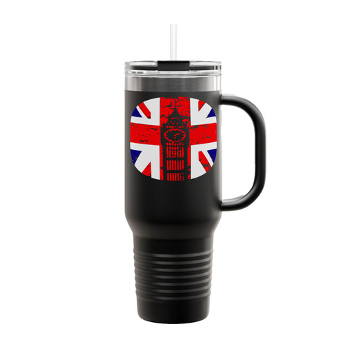 Elizabeth Tower Clock British Flag Insulated Travel Mug