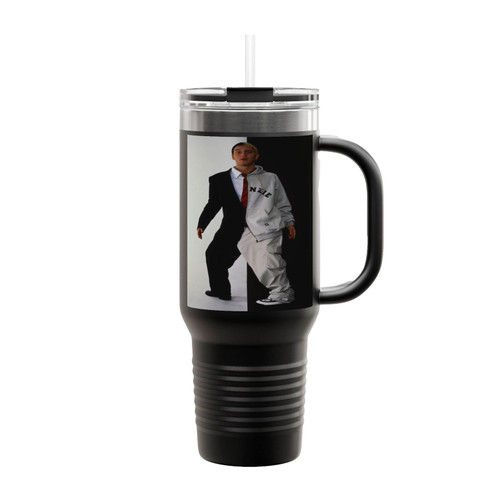 Eminem Rapper Black And White Insulated Travel Mug