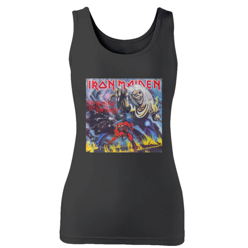 High quality print of this slim fit iron maiden number of the beast women tank top will turn heads. And bystanders won't be disappointed - the racerback cut looks good one any woman's shoulders.